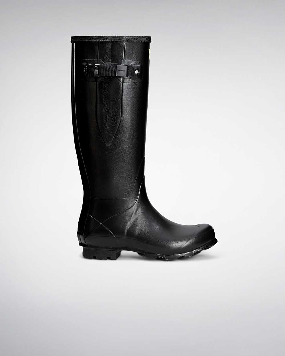 Womens Hunter Norris Field Side Adjustable Rain Boots Black | YIJRHF-839